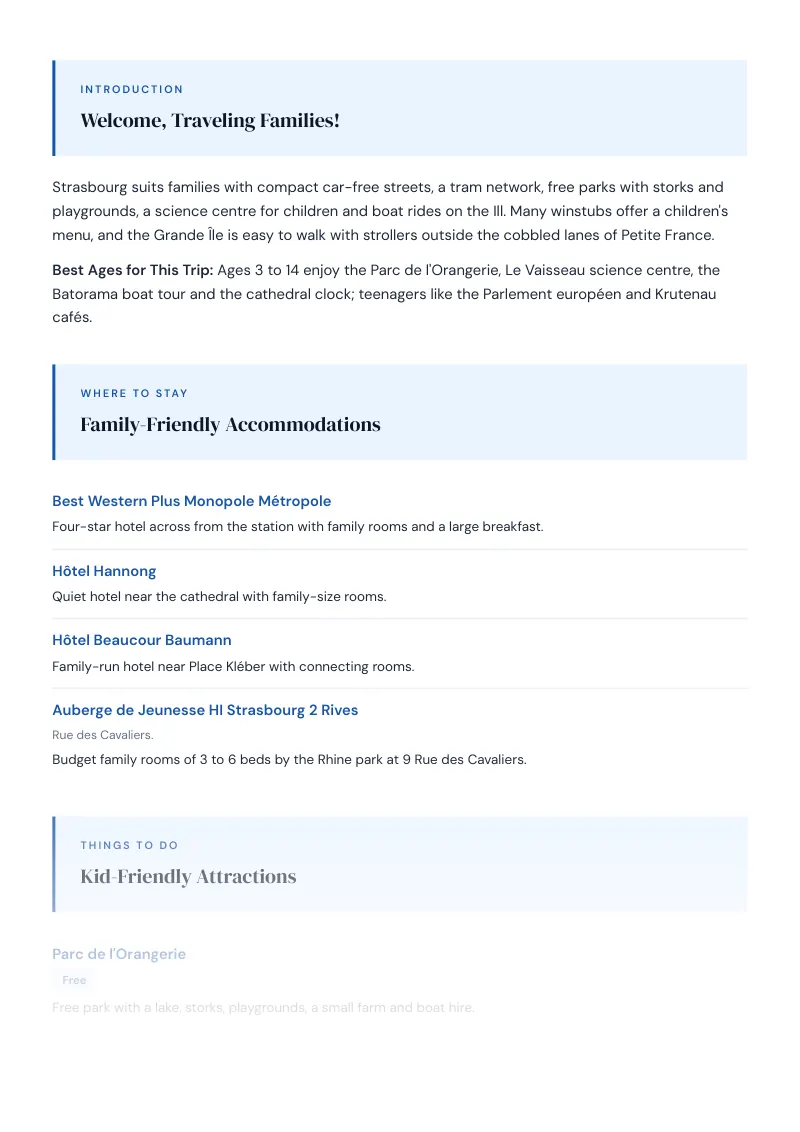 Strasbourg Complete Travel Bundle: Family guide · Kid-Friendly Attractions