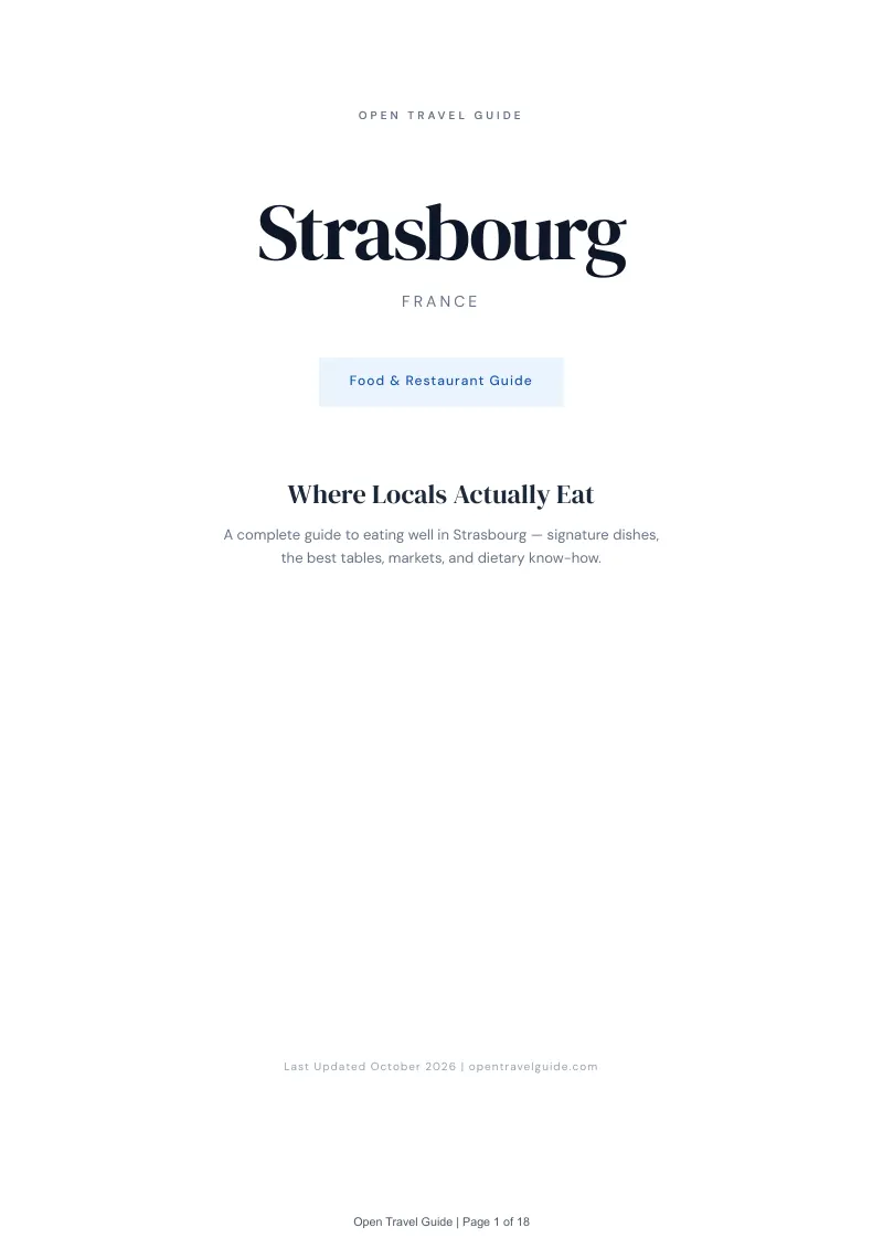 Strasbourg Food & Restaurant Guide: Cover