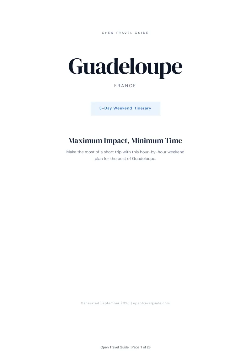 Guadeloupe Complete Travel Bundle: 3-day itinerary · Cover