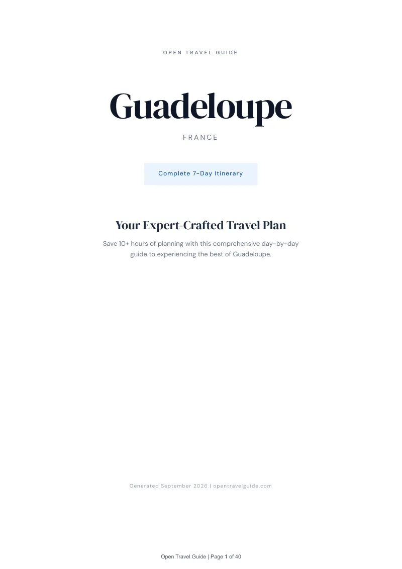 Guadeloupe Complete Travel Bundle: 7-day itinerary · Cover