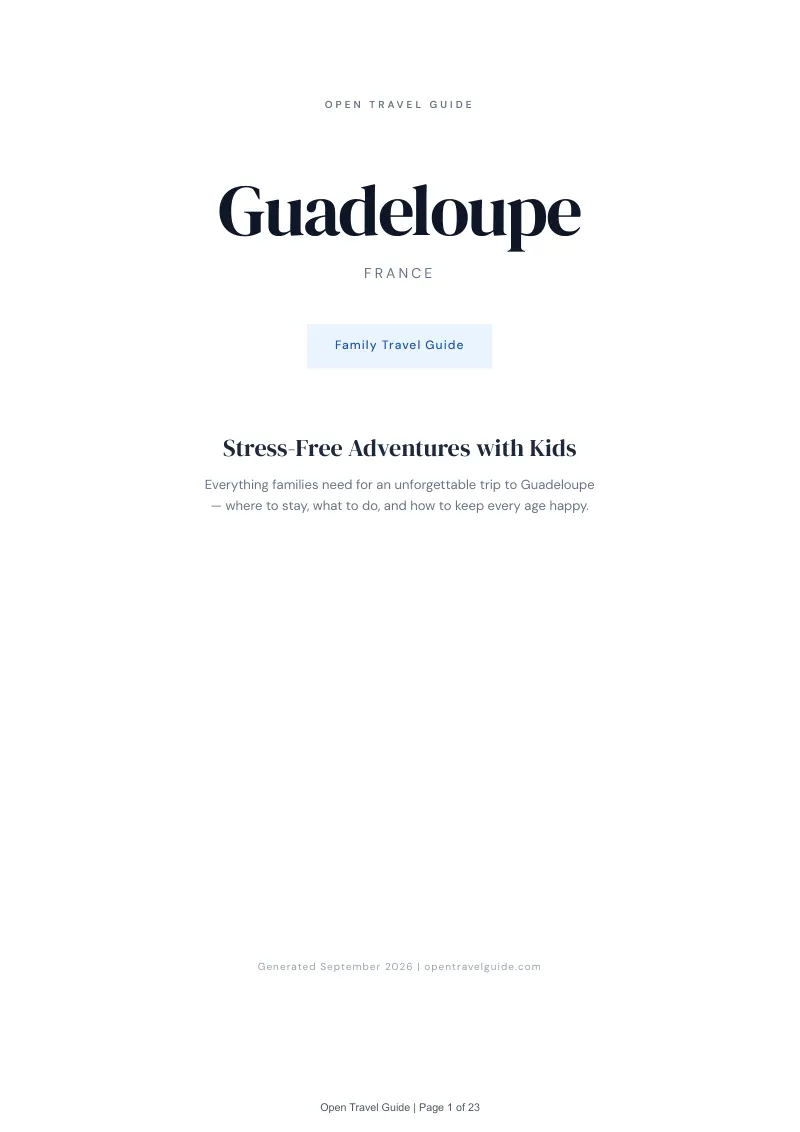 Guadeloupe Complete Travel Bundle: Family guide · Cover
