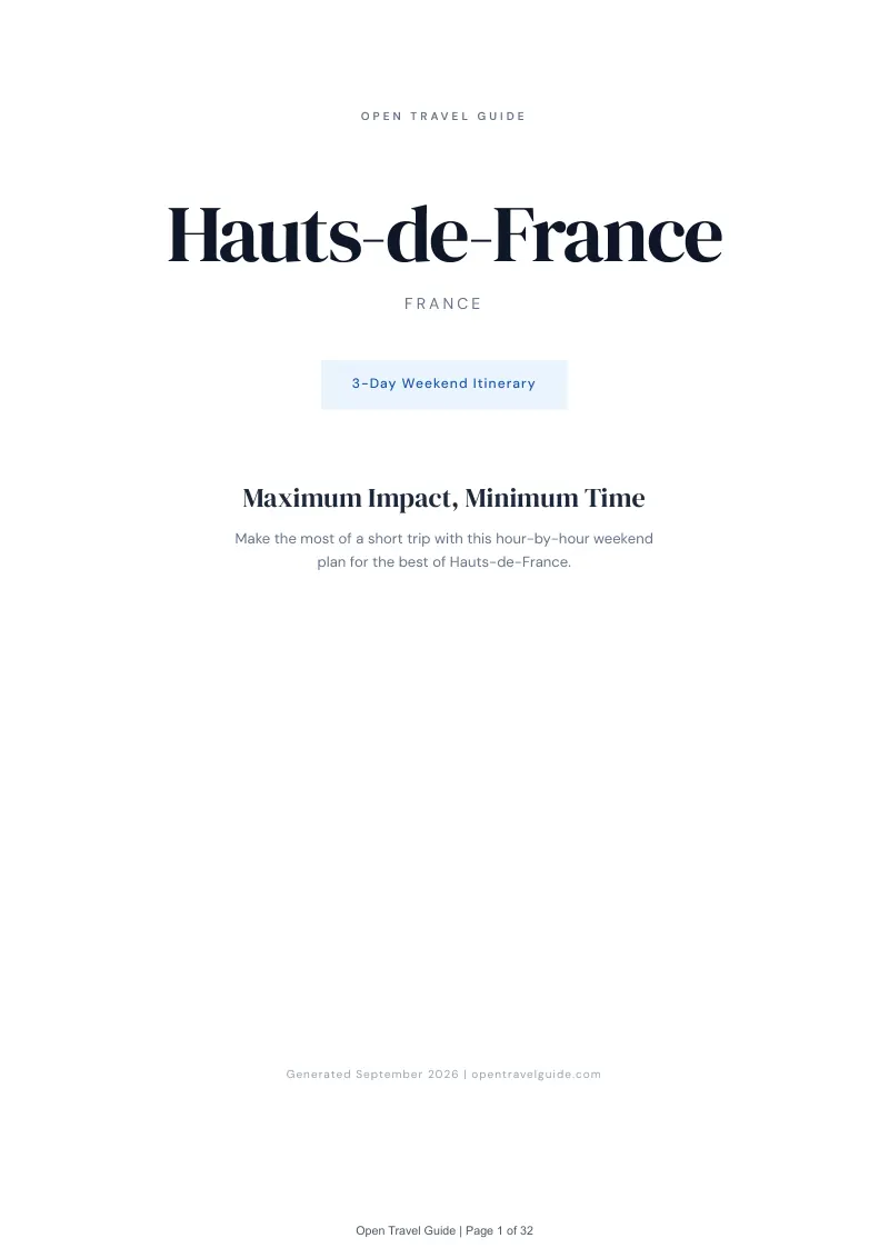 Hauts De France Complete Travel Bundle: 3-day itinerary · Cover
