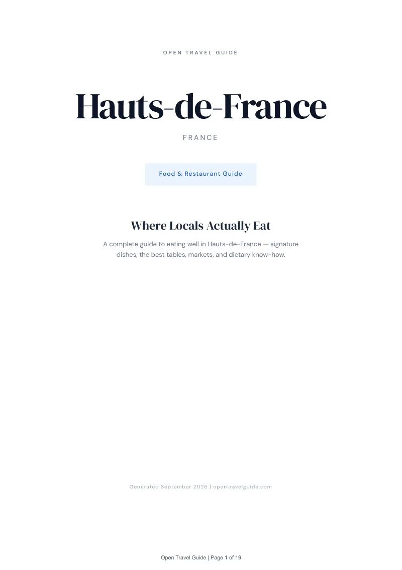Hauts De France Complete Travel Bundle: Food guide · Cover