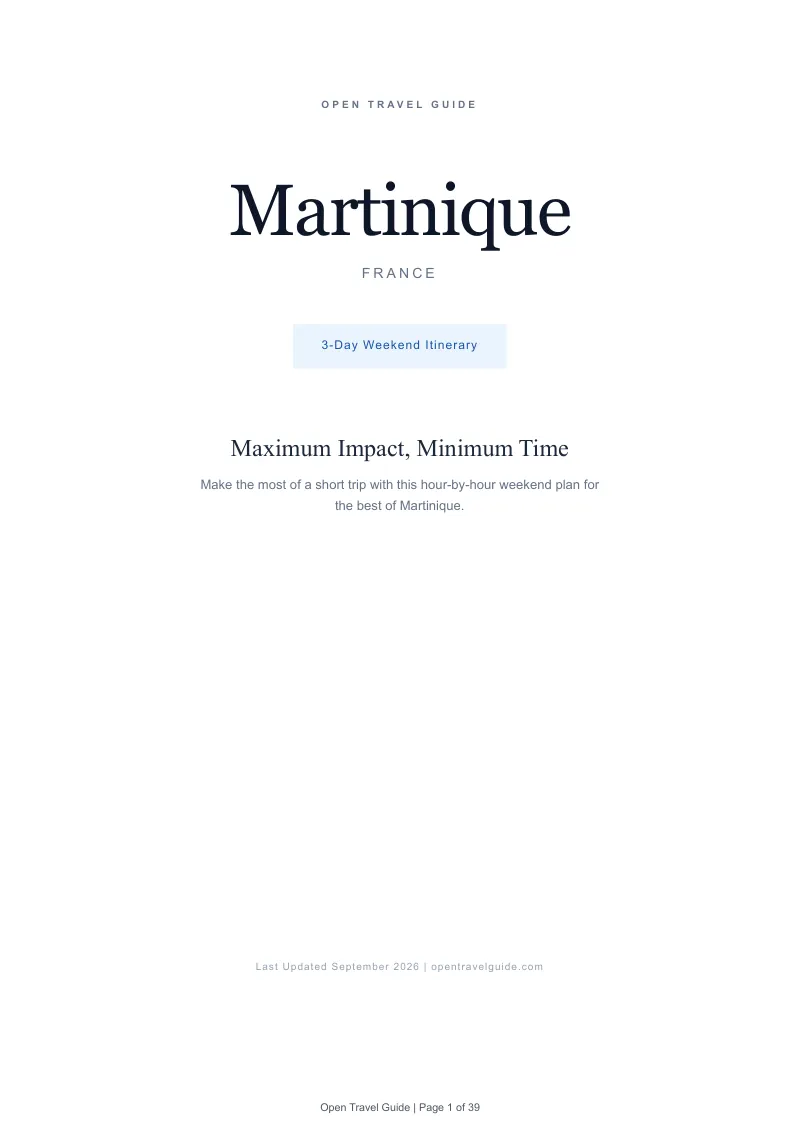 Martinique Complete Travel Bundle: 3-day itinerary · Cover