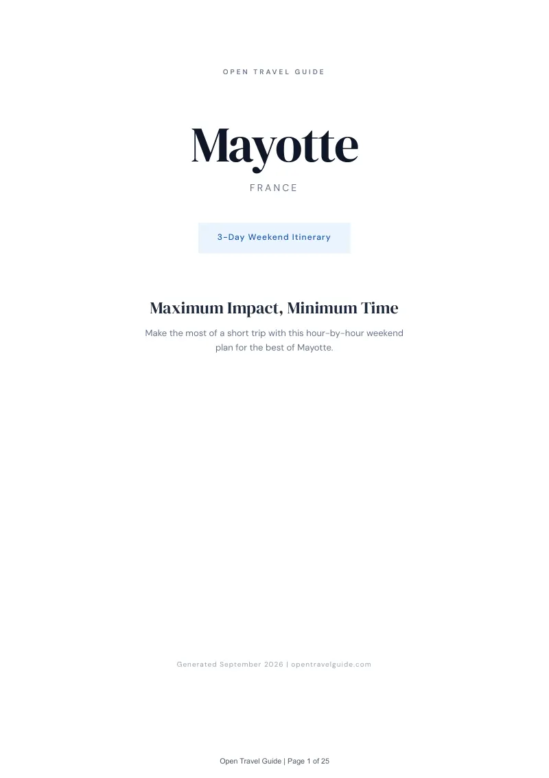 Mayotte Complete Travel Bundle: 3-day itinerary · Cover