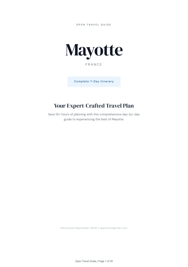 Mayotte Complete Travel Bundle: 7-day itinerary · Cover