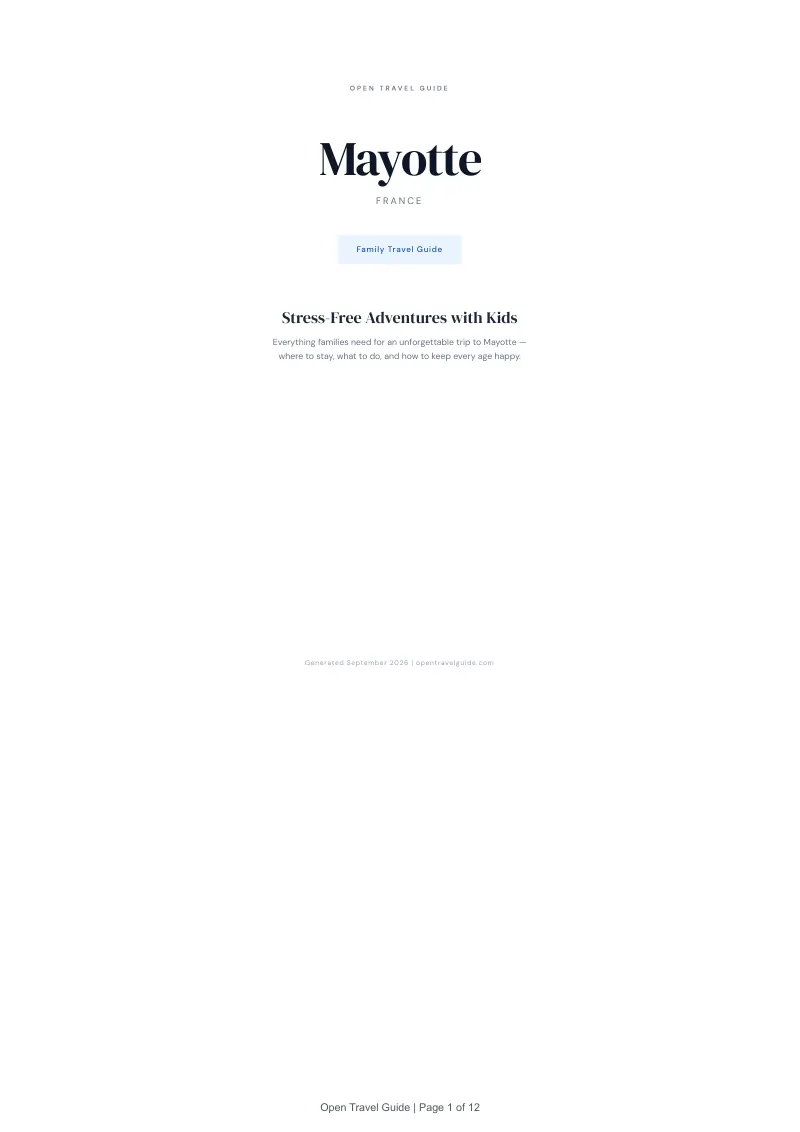 Mayotte Complete Travel Bundle: Family guide · Cover