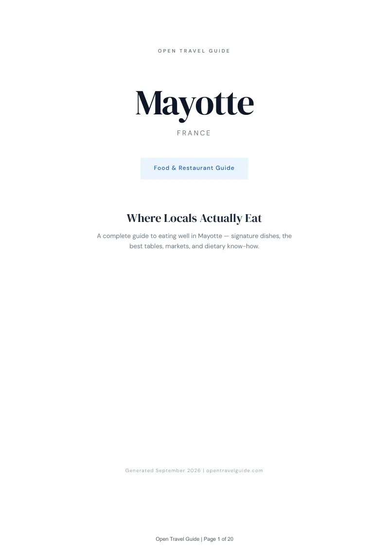 Mayotte Complete Travel Bundle: Food guide · Cover