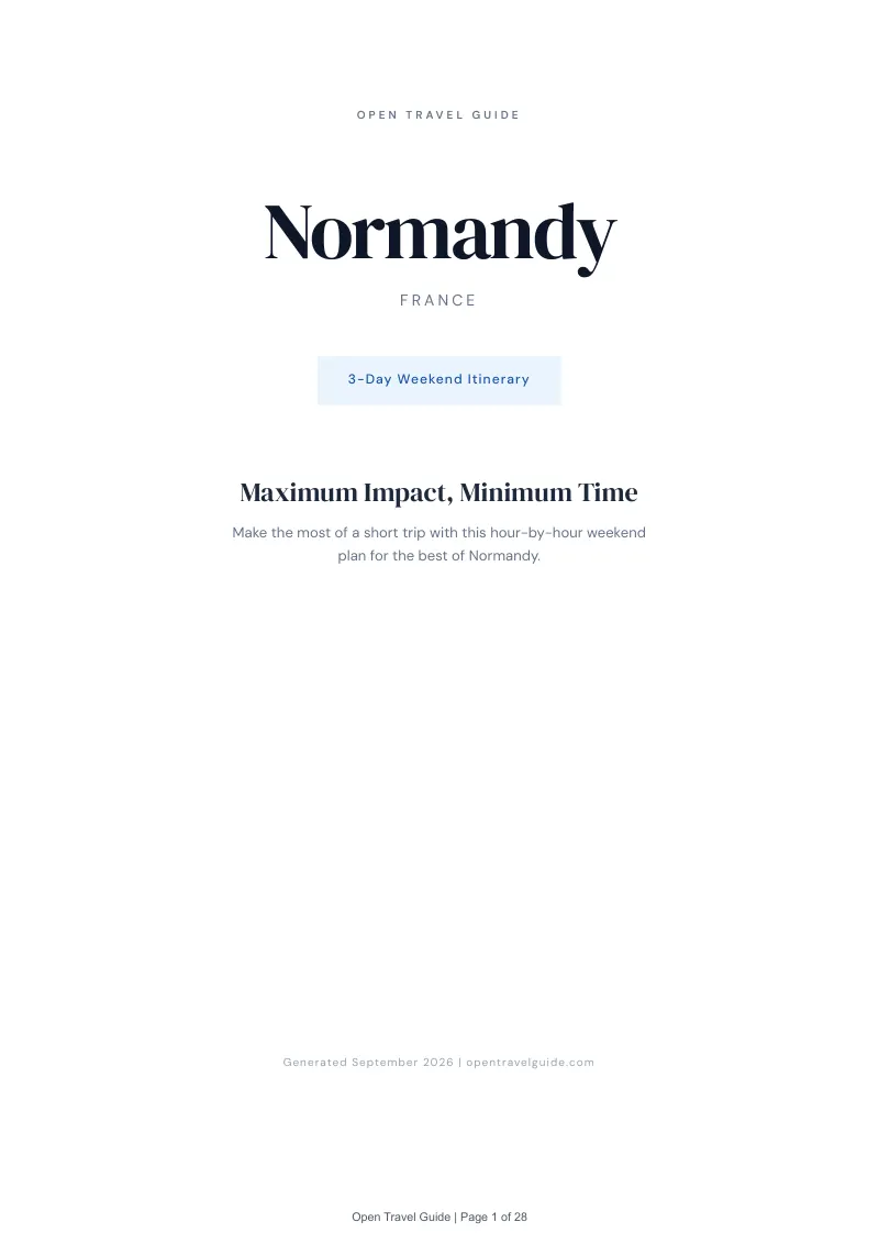 Normandy Complete Travel Bundle: 3-day itinerary · Cover