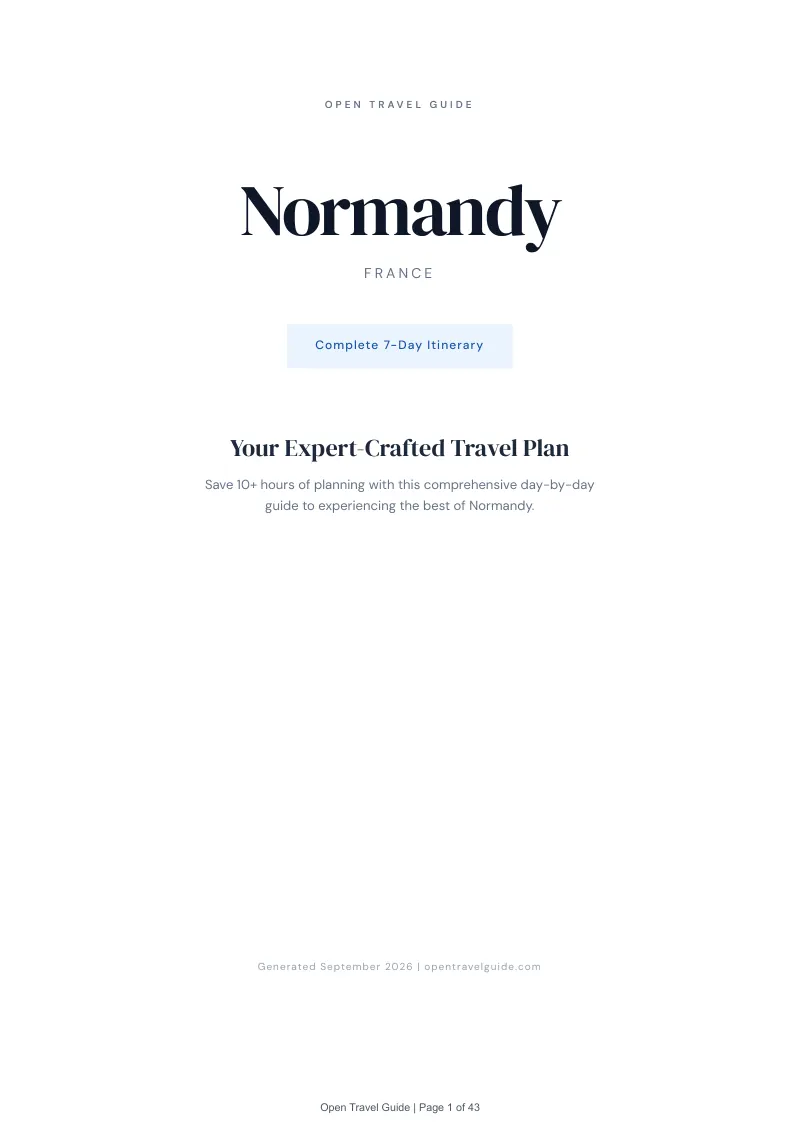 Normandy Complete Travel Bundle: 7-day itinerary · Cover