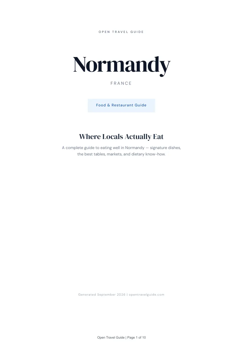 Normandy Complete Travel Bundle: Food guide · Cover