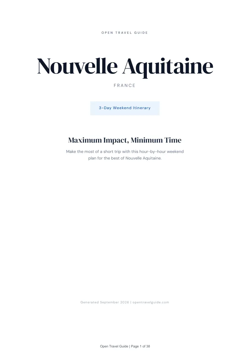 Nouvelle Aquitaine Complete Travel Bundle: 3-day itinerary · Cover