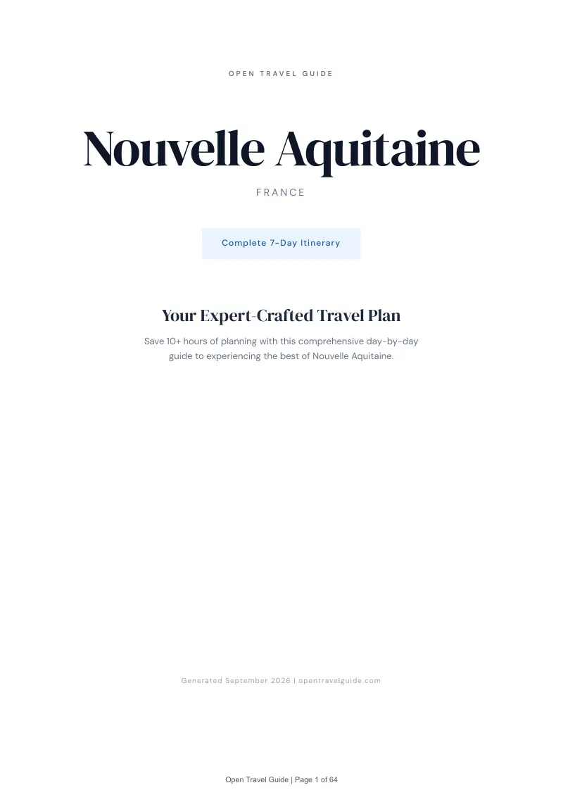 Nouvelle Aquitaine Complete Travel Bundle: 7-day itinerary · Cover