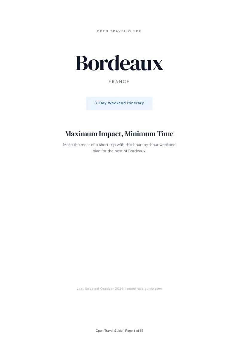 Bordeaux 3-Day Weekend Itinerary: Cover
