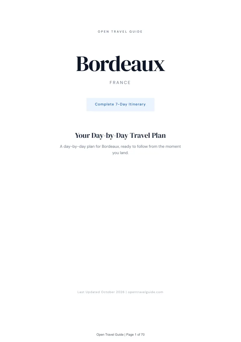 Bordeaux 7-Day Itinerary: Cover