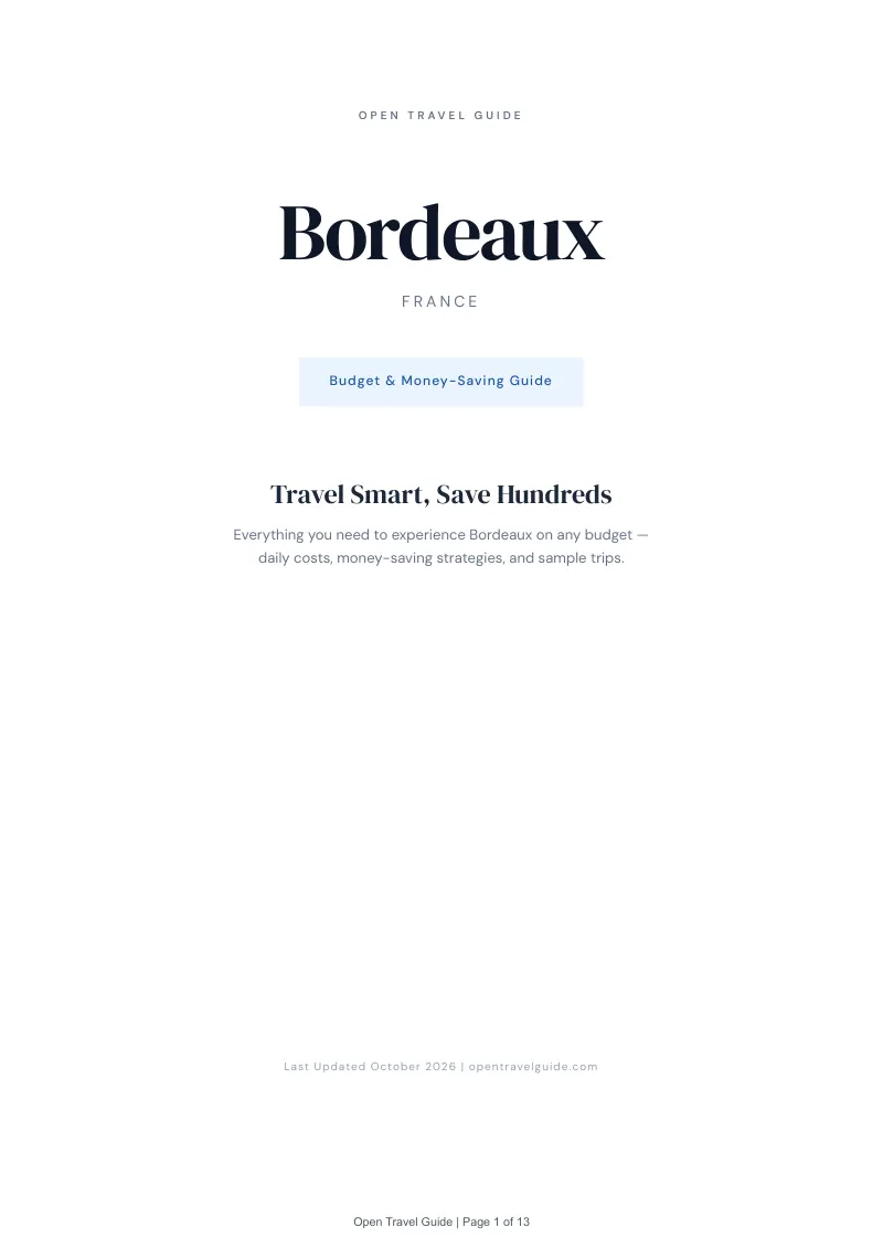 Bordeaux Budget & Money-Saving Guide: Cover