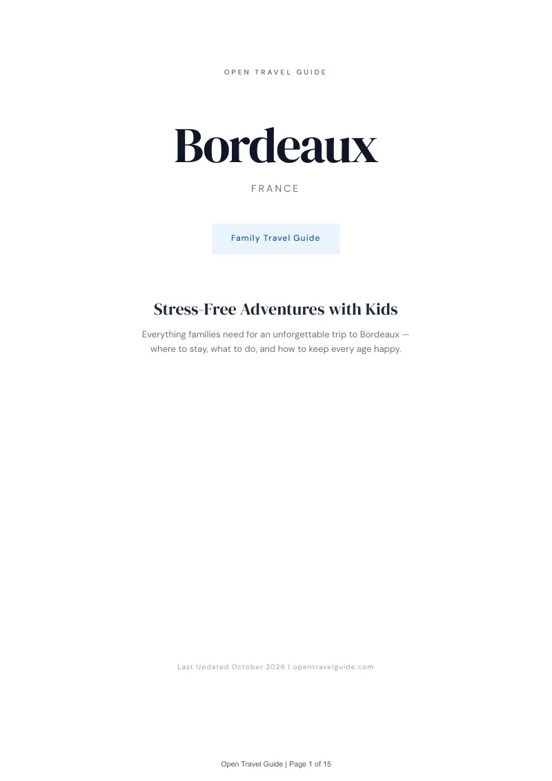 Bordeaux Family Travel Guide: Cover