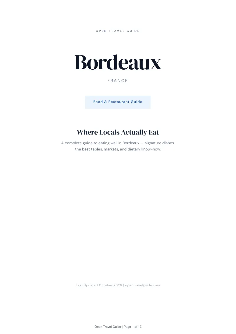 Bordeaux Food & Restaurant Guide: Cover