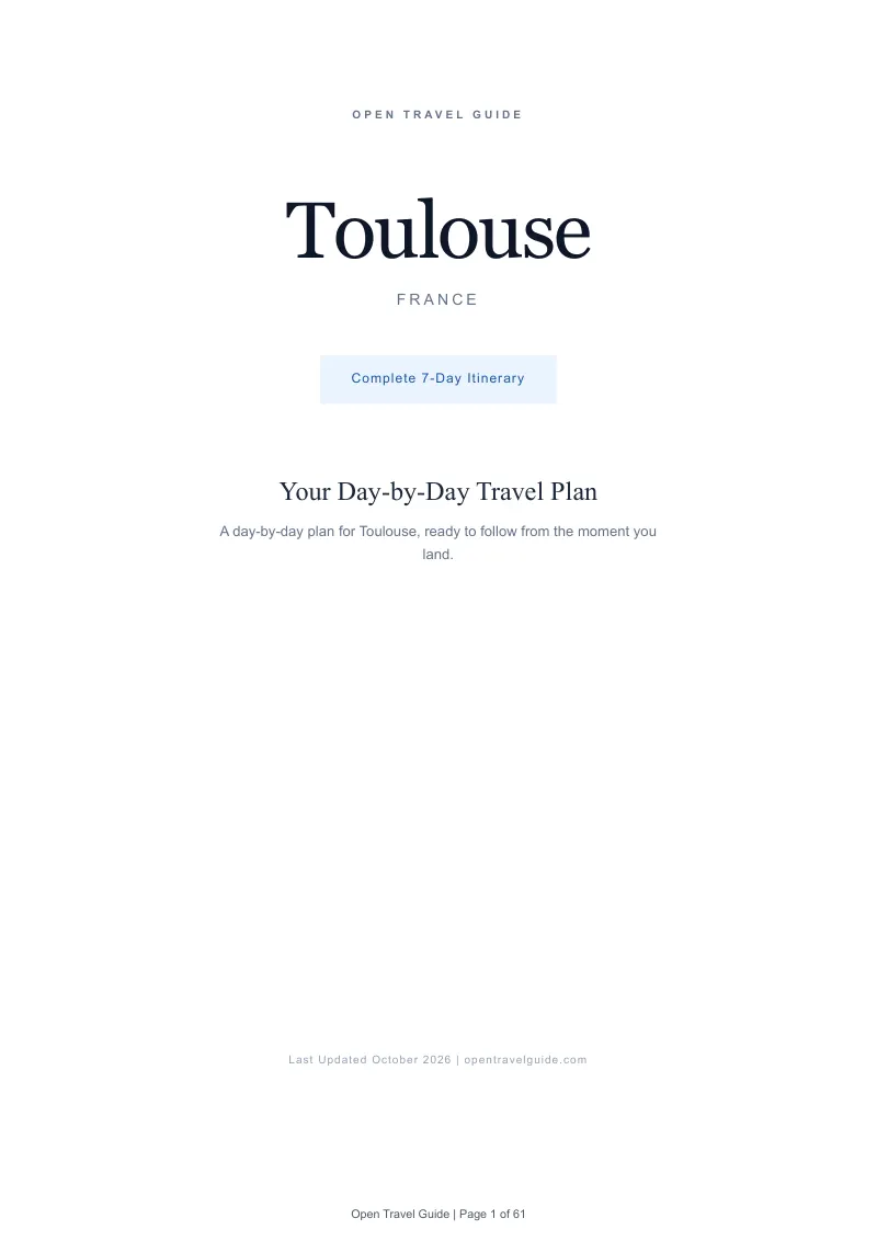 Toulouse 7-Day Itinerary: Cover