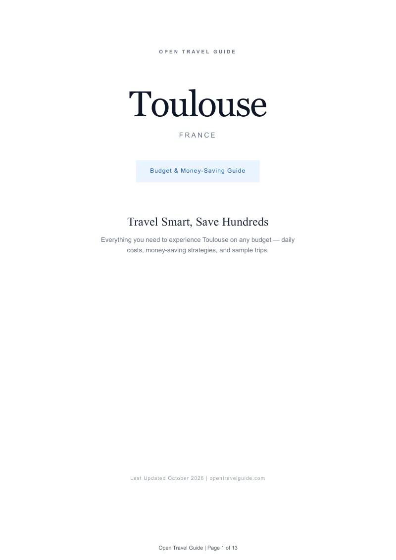 Toulouse Budget & Money-Saving Guide: Cover