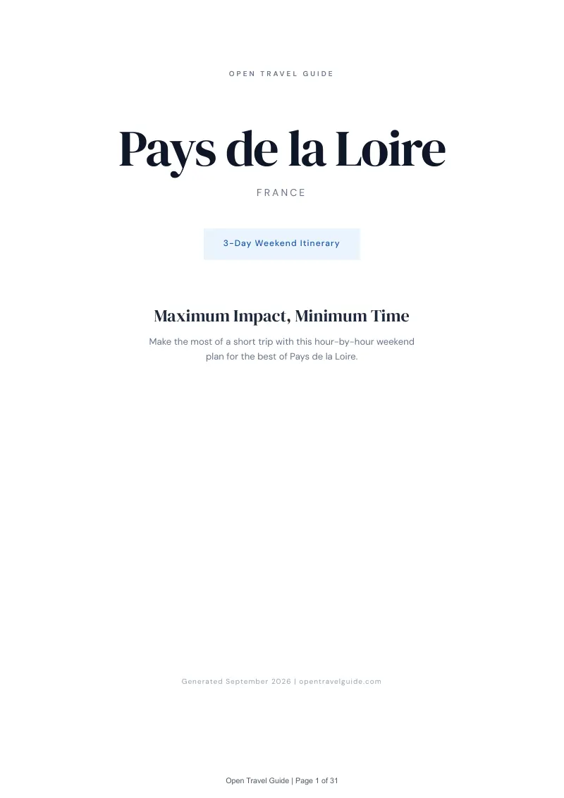 Pays De La Loire Complete Travel Bundle: 3-day itinerary · Cover