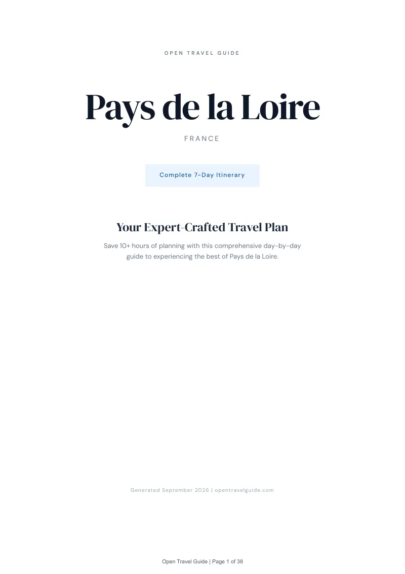 Pays De La Loire Complete Travel Bundle: 7-day itinerary · Cover