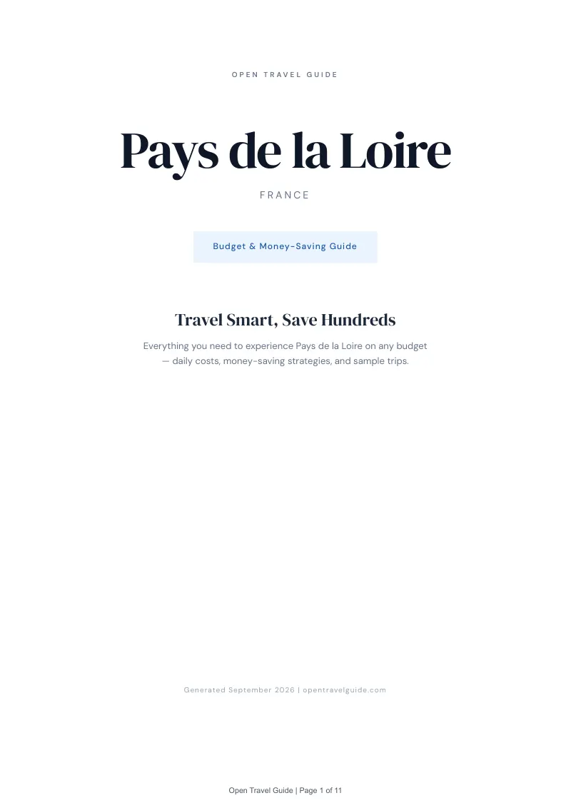Pays De La Loire Complete Travel Bundle: Budget guide · Cover