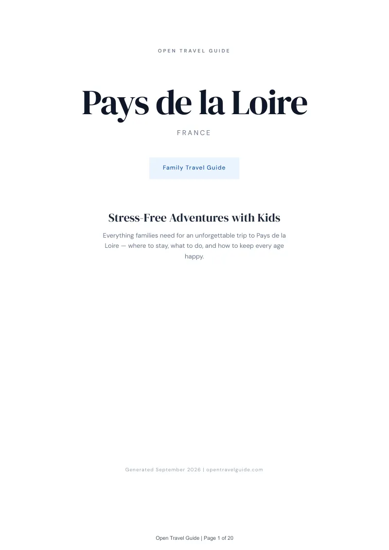 Pays De La Loire Complete Travel Bundle: Family guide · Cover