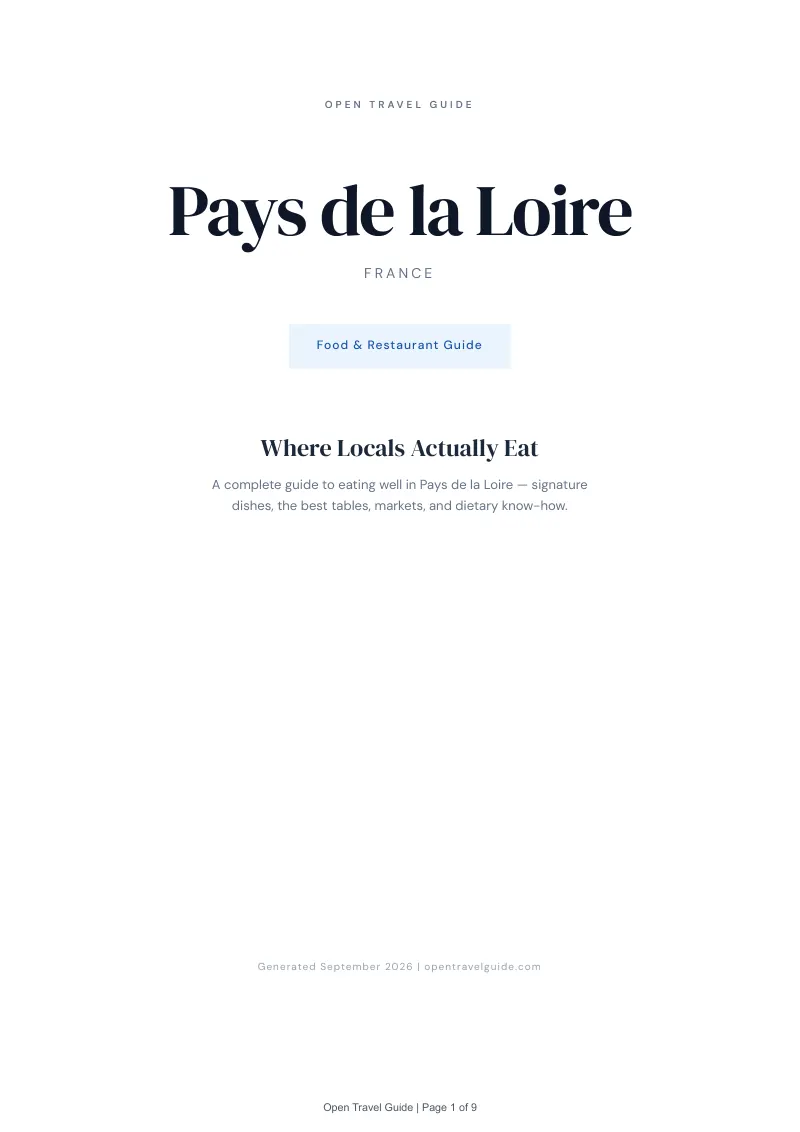 Pays De La Loire Complete Travel Bundle: Food guide · Cover