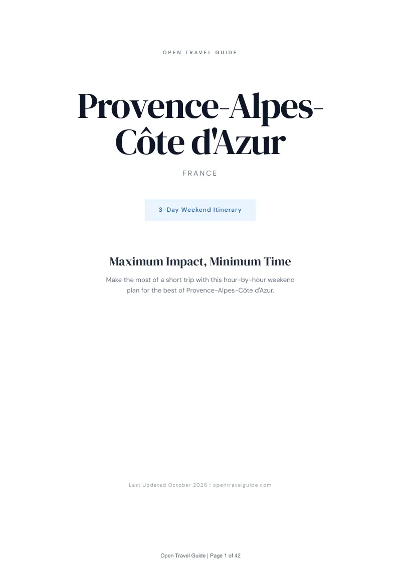 Provence Alpes Côte Dazur 3-Day Weekend Itinerary: Cover