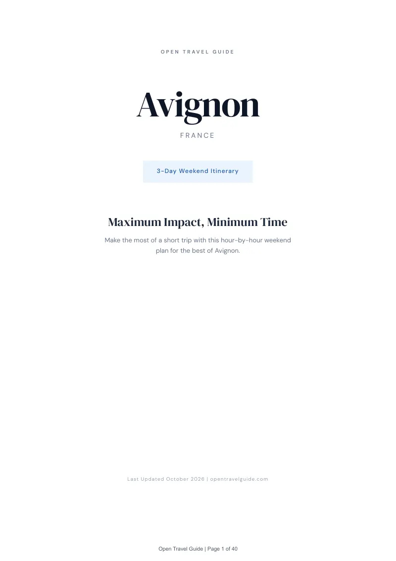 Avignon 3-Day Weekend Itinerary: Cover