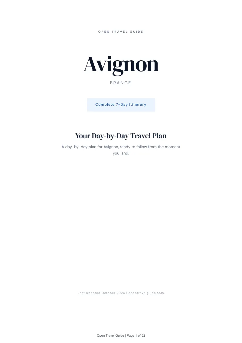 Avignon 7-Day Itinerary: Cover