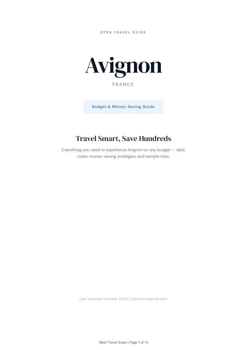 Avignon Budget & Money-Saving Guide: Cover