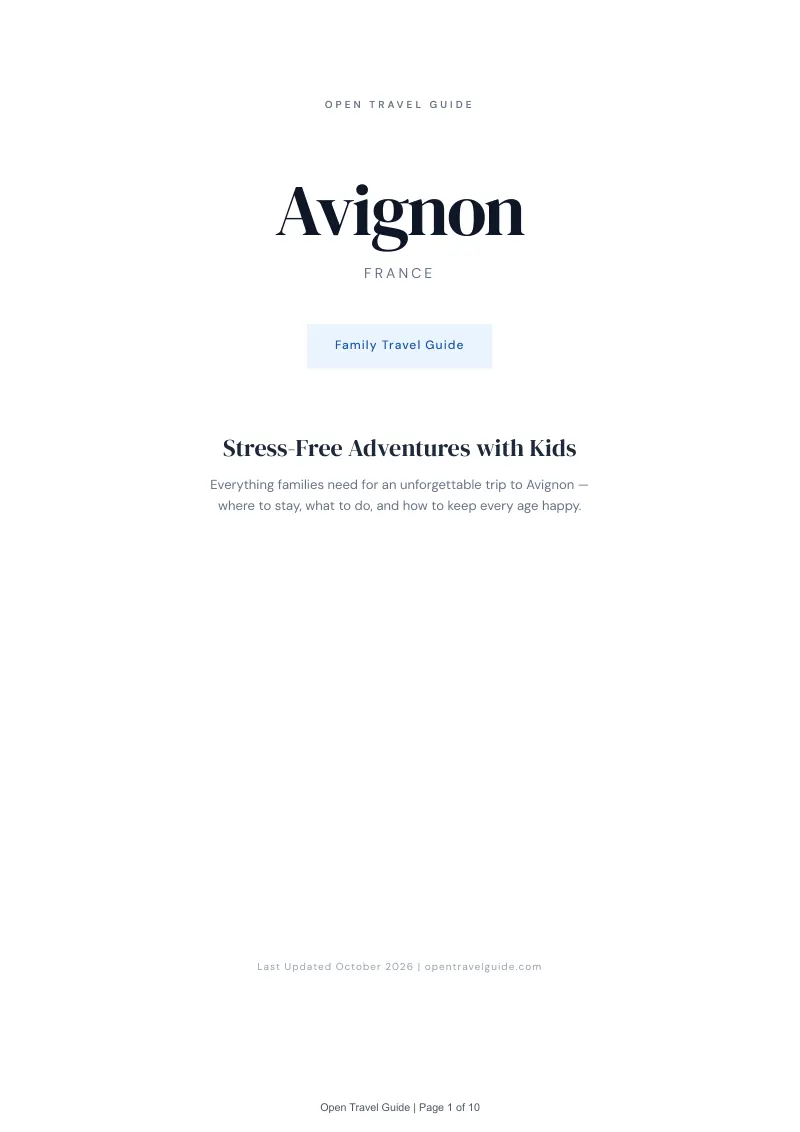 Avignon Family Travel Guide: Cover