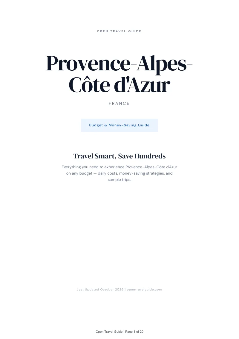 Provence Alpes Côte Dazur Budget & Money-Saving Guide: Cover