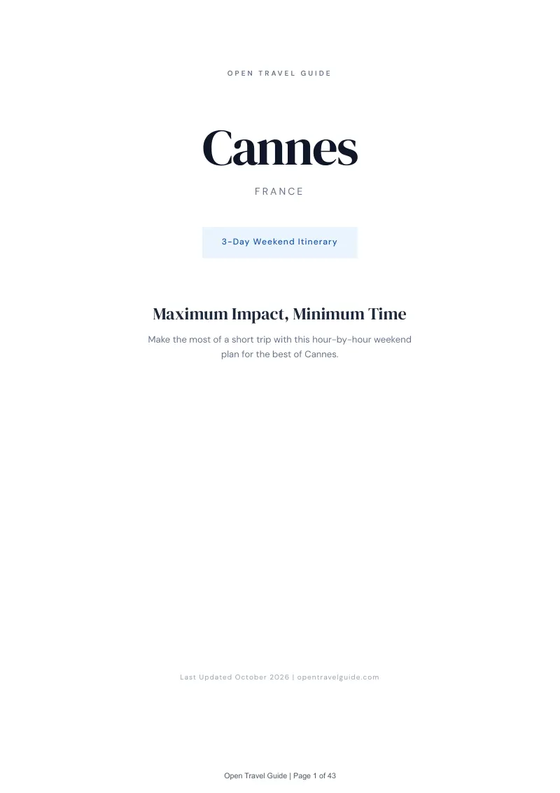 Cannes 3-Day Weekend Itinerary: Cover