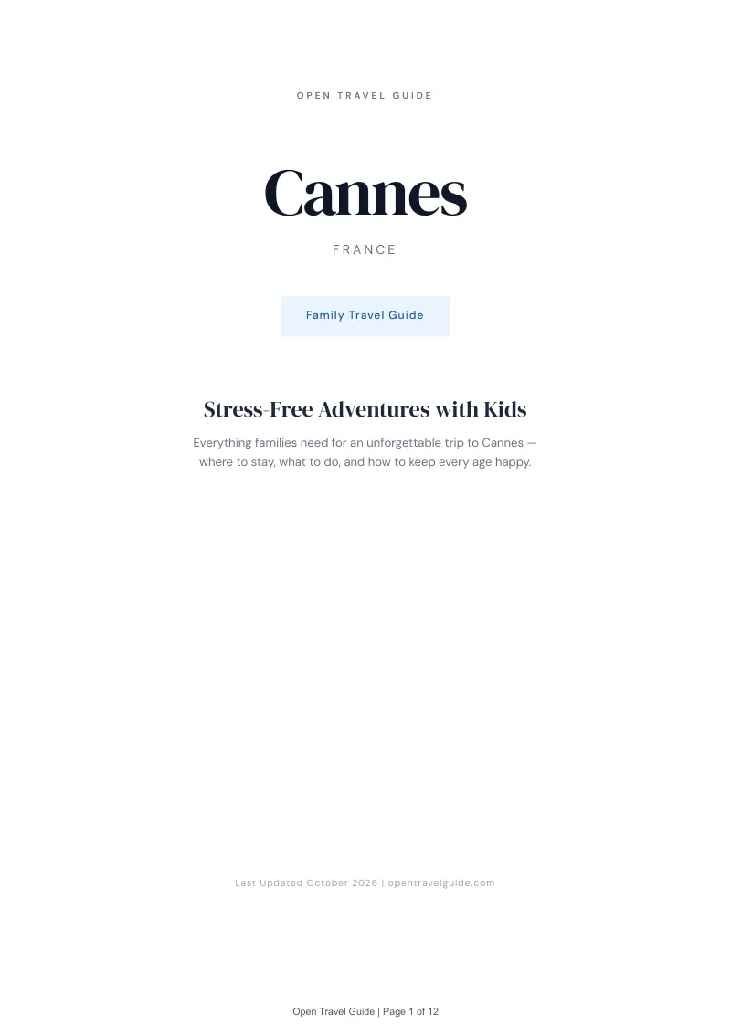 Cannes Family Travel Guide: Cover