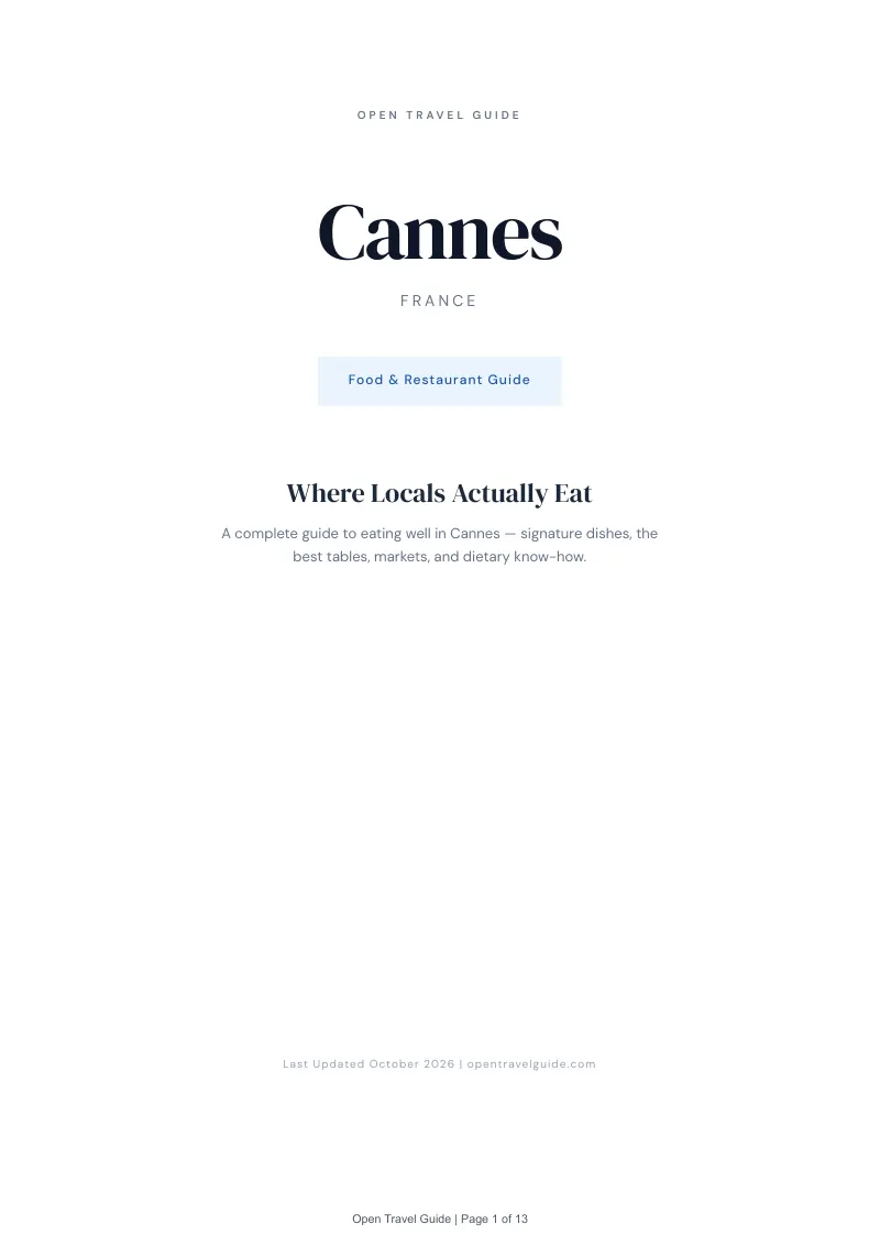 Cannes Food & Restaurant Guide: Cover