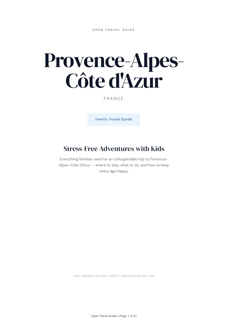 Provence Alpes Côte Dazur Family Travel Guide: Cover