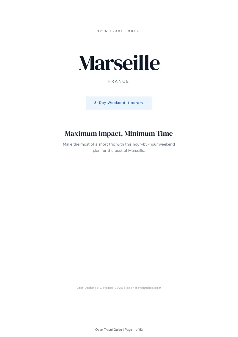 Marseille 3-Day Weekend Itinerary: Cover