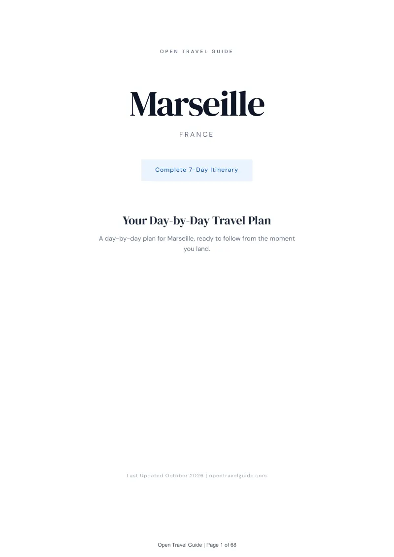 Marseille 7-Day Itinerary: Cover