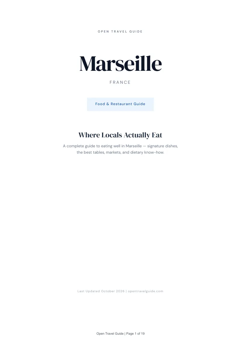 Marseille Food & Restaurant Guide: Cover