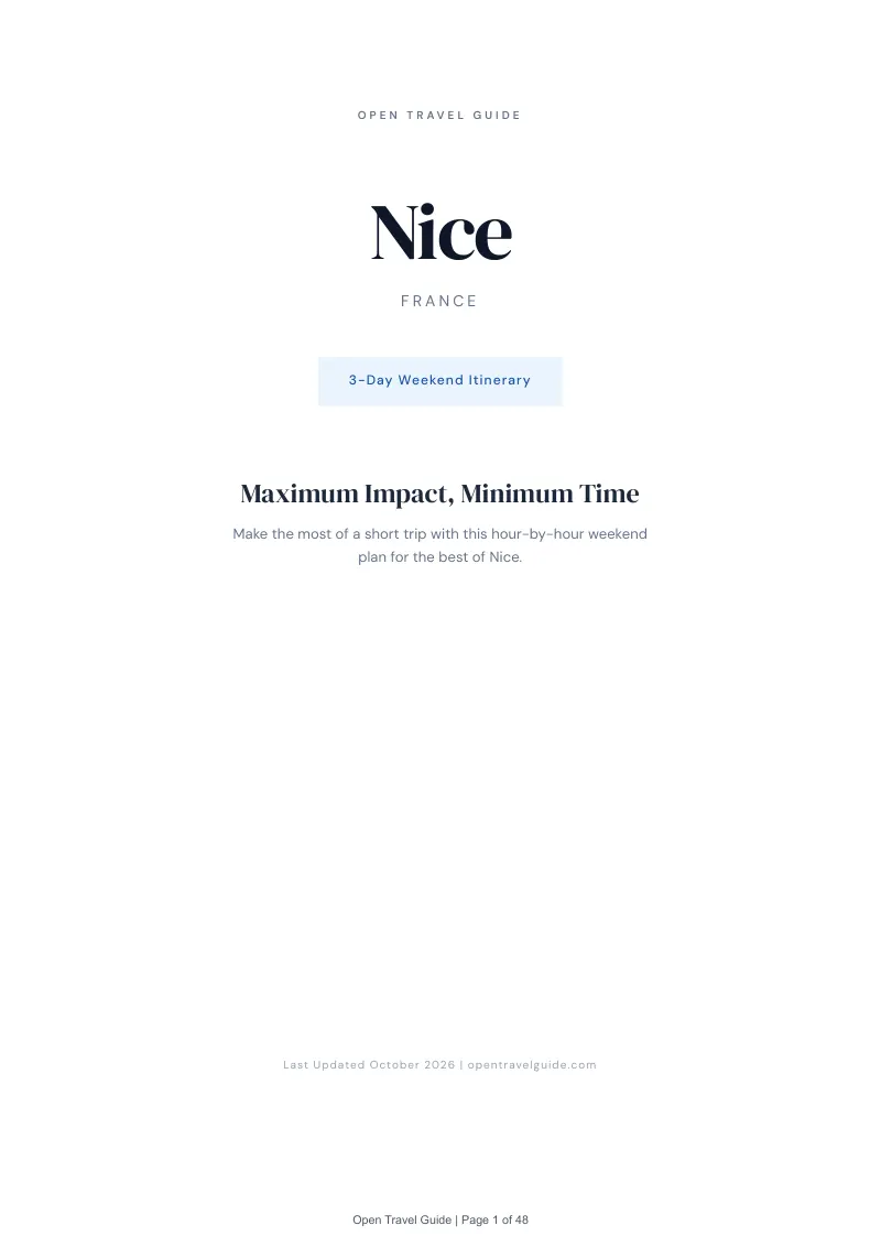 Nice 3-Day Weekend Itinerary: Cover