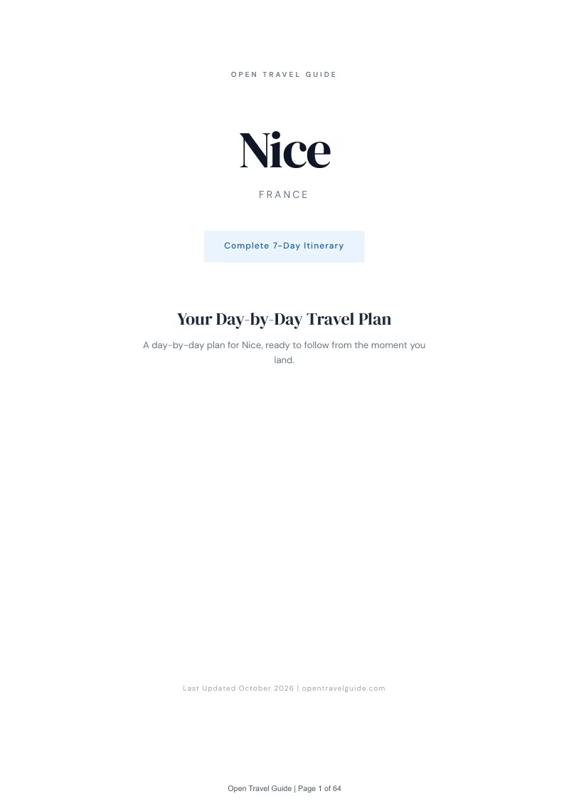 Nice 7-Day Itinerary: Cover