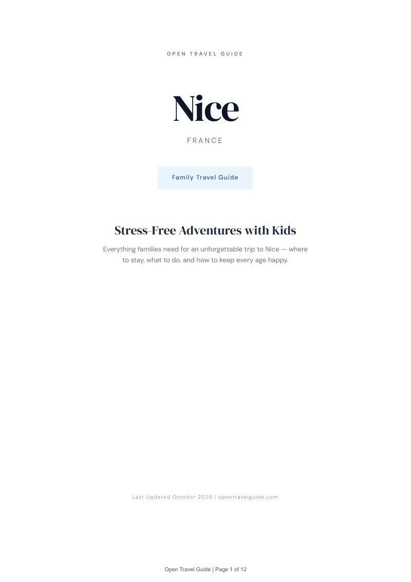 Nice Family Travel Guide: Cover