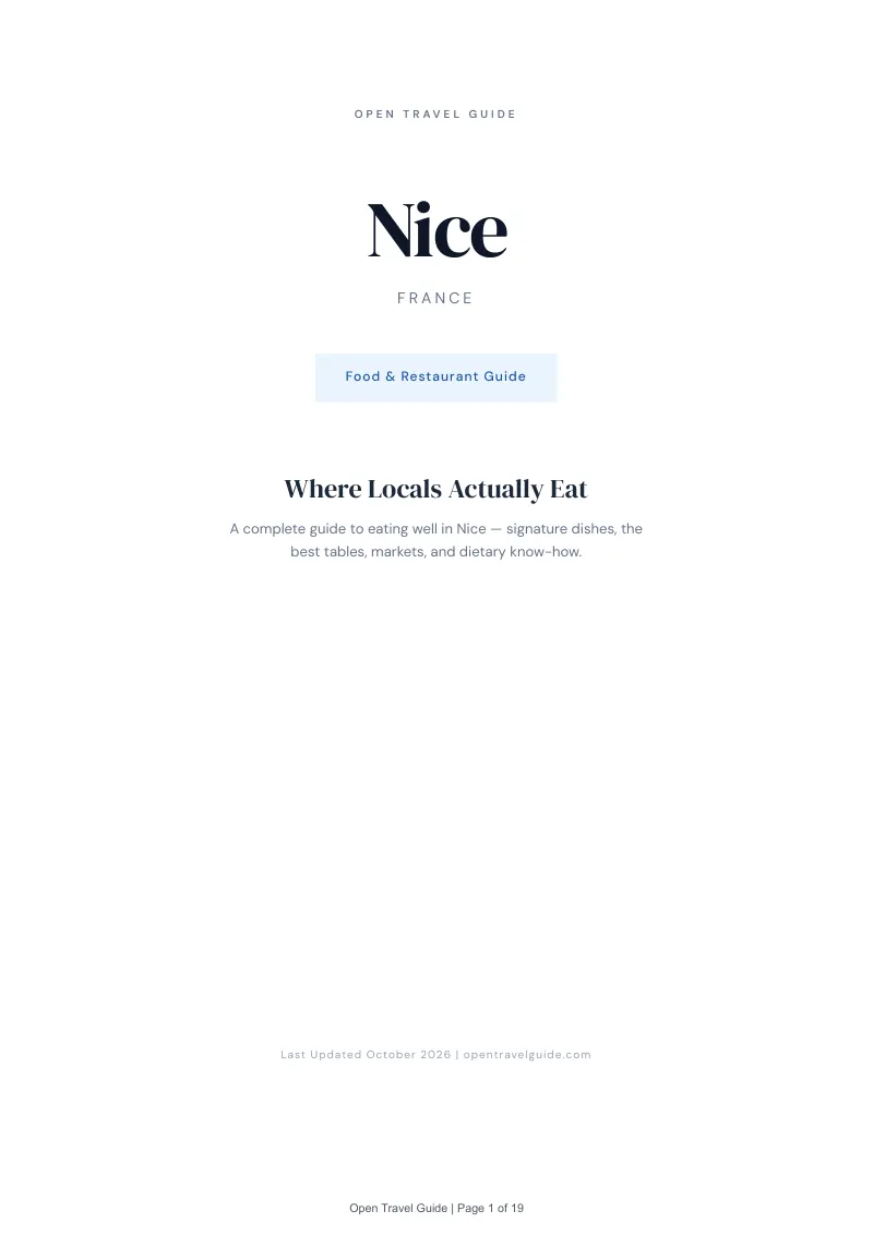 Nice Food & Restaurant Guide: Cover