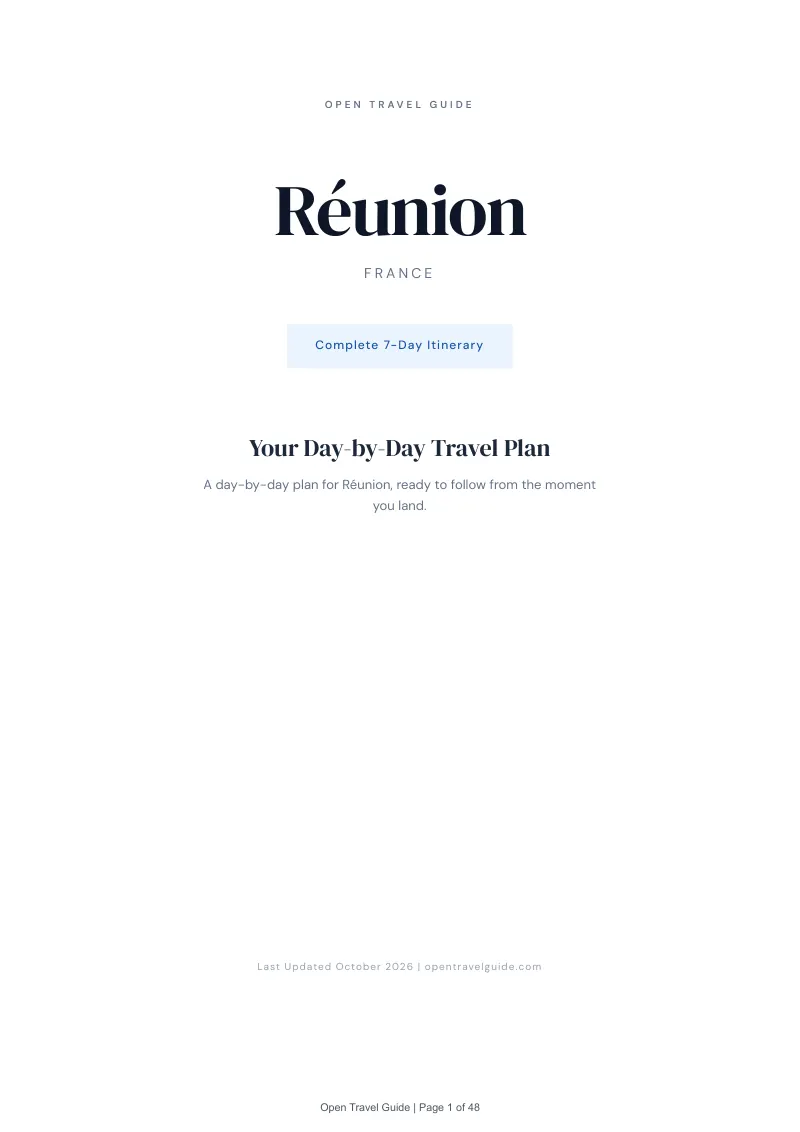 Réunion 7-Day Itinerary: Cover