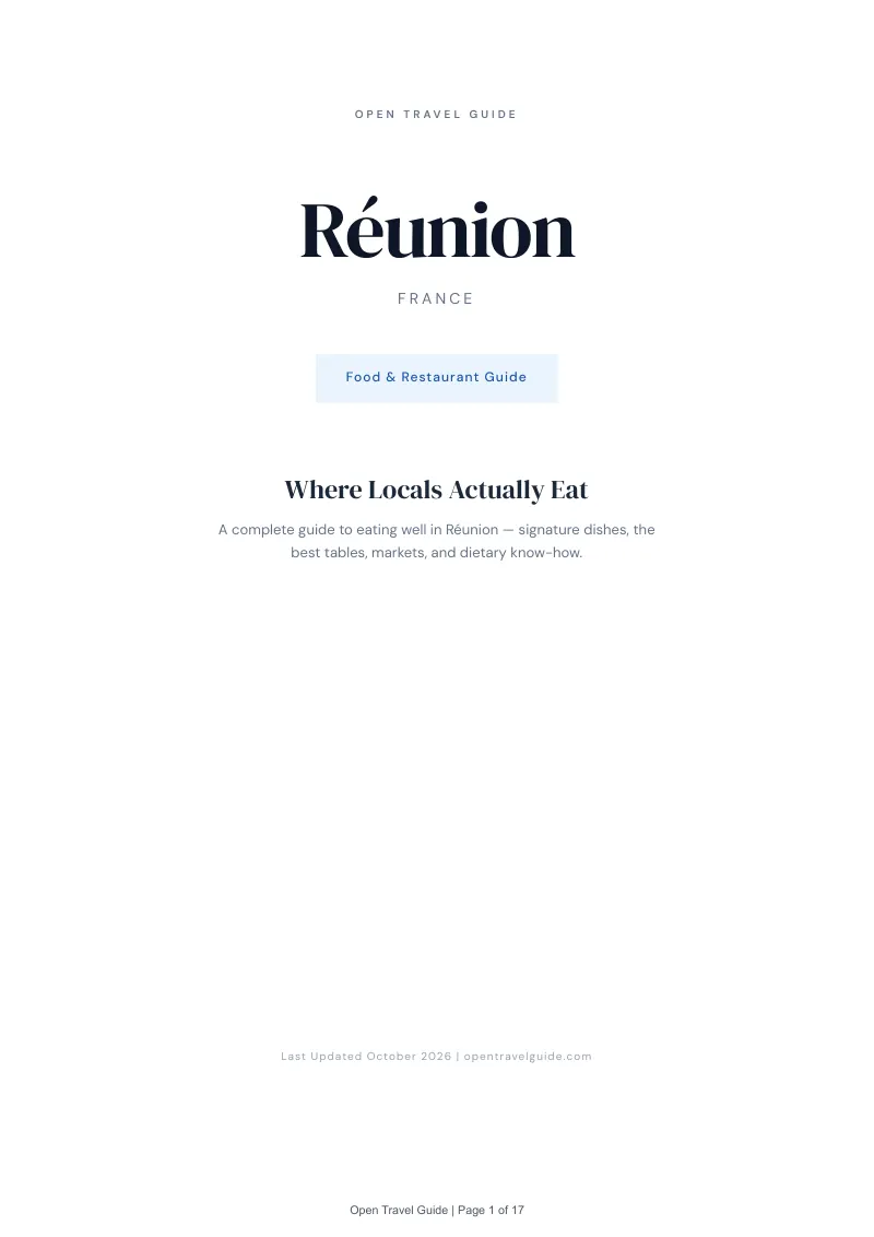 Réunion Food & Restaurant Guide: Cover