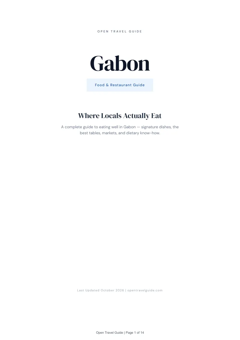 Gabon Food & Restaurant Guide: Cover