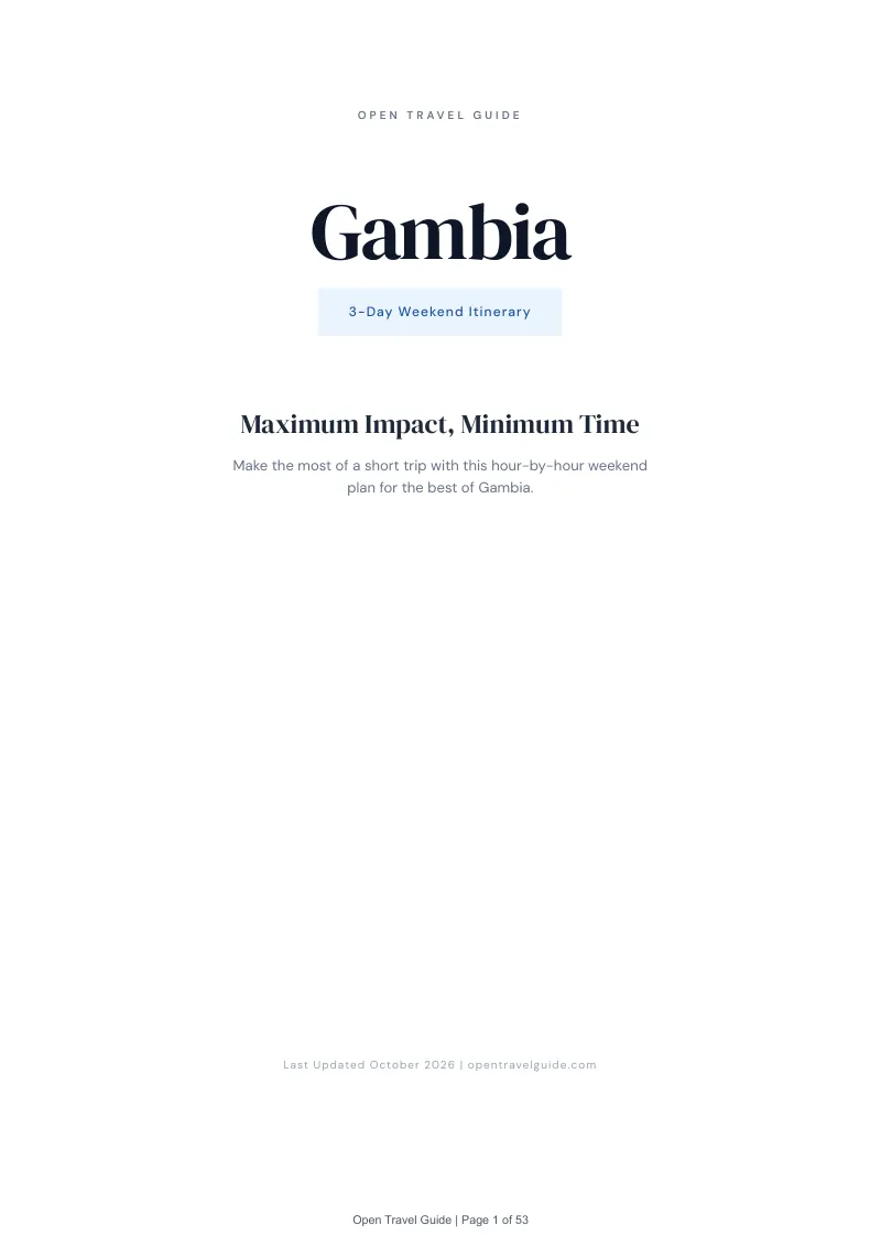 Gambia 3-Day Weekend Itinerary: Cover